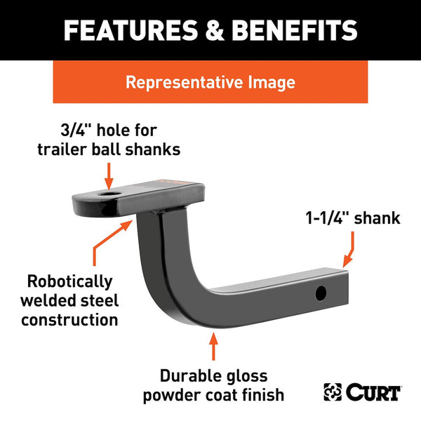 CURT Class II Trailer Hitch Ball Mount (MPN: 45520)