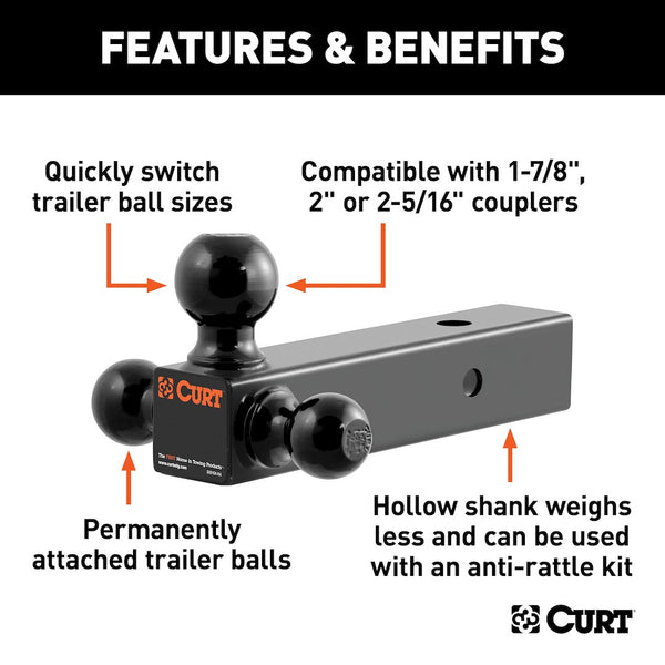 CURT Multi Tow Ball Mount (MPN: 45651)