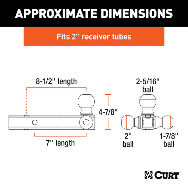 CURT Multi Tow Ball Mount (MPN: 45655)