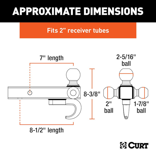 CURT Multi Ball Mount With Tow Hook (MPN: 45675)