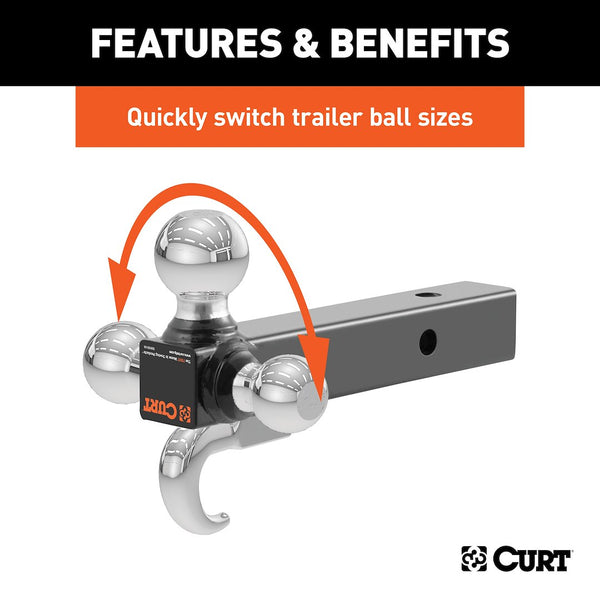 CURT Multi Ball Mount With Tow Hook (MPN: 45675)