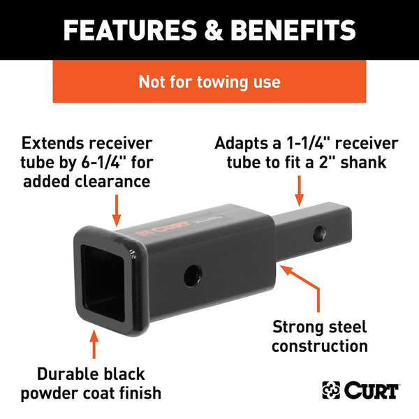 CURT Trailer Hitch Receiver Tube Adapter (MPN: 45785)