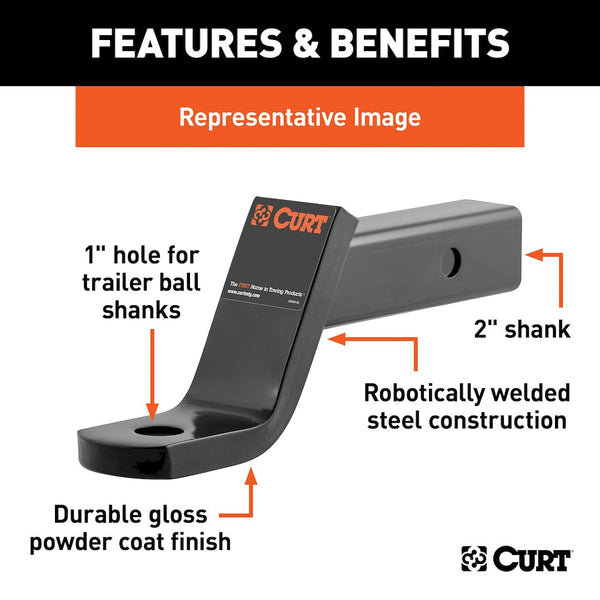 CURT Class 3 Trailer Hitch Ball Mount (MPN: 45850)