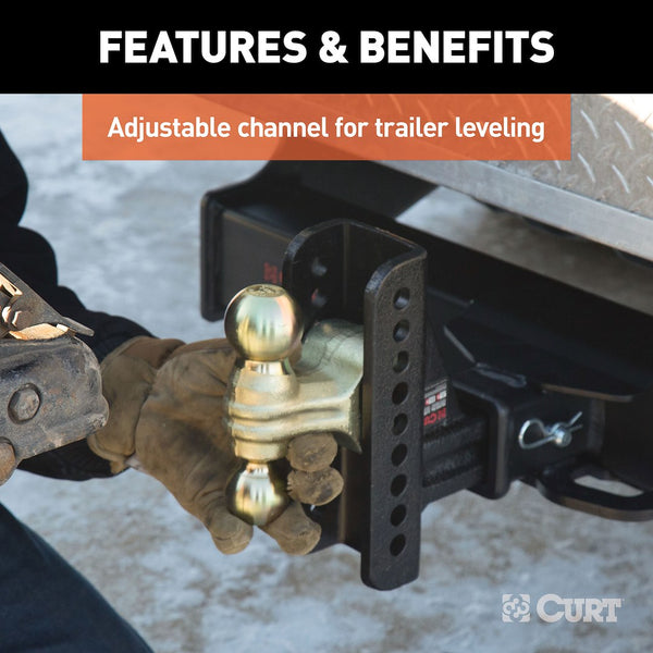 CURT Adjustable Trailer Hitch Ball Mount (MPN: 45902)