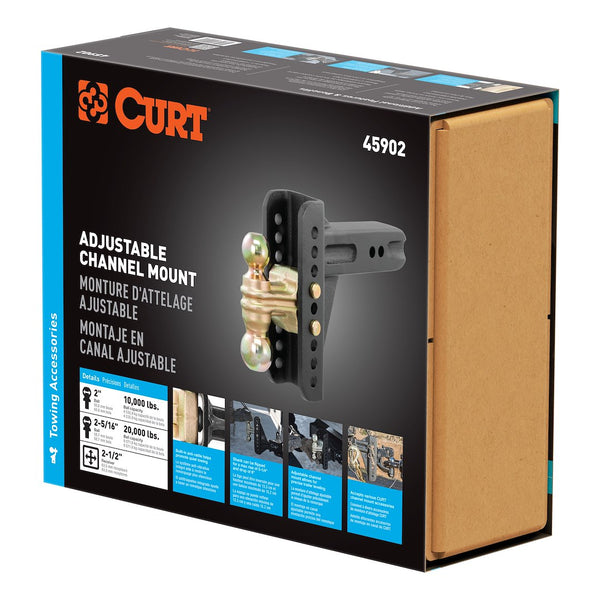 CURT Adjustable Trailer Hitch Ball Mount (MPN: 45902)