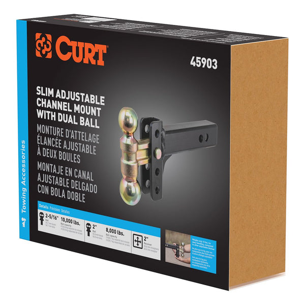 CURT Adjustable Trailer Hitch Ball Mount (MPN: 45903)