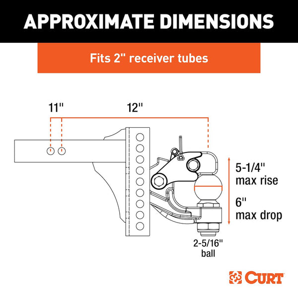 CURT Pintle Hook With Adjustable Shank (MPN: 45907)