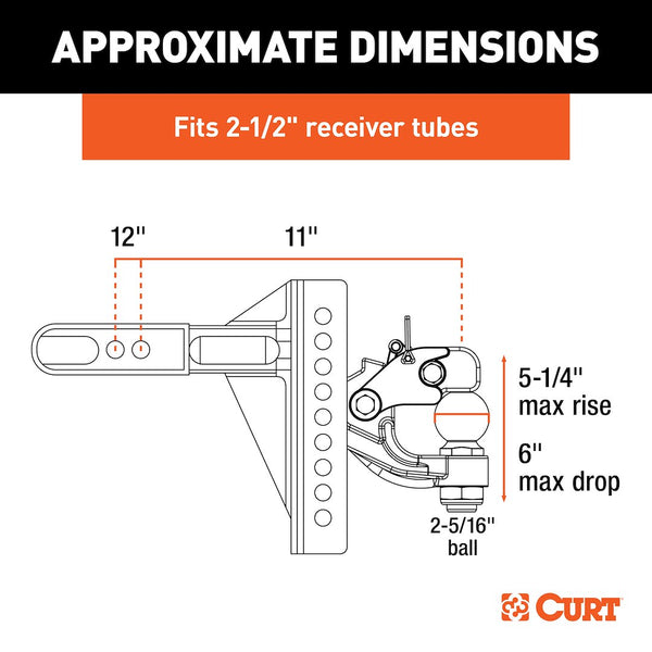CURT Adjustable Pintle Hook Mount (MPN: 45908)