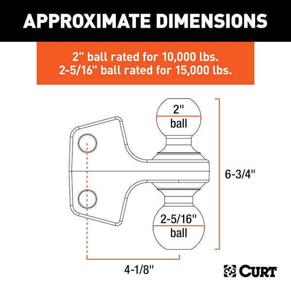CURT Rebellion XD Trailer Hitch Ball (MPN: 45952)