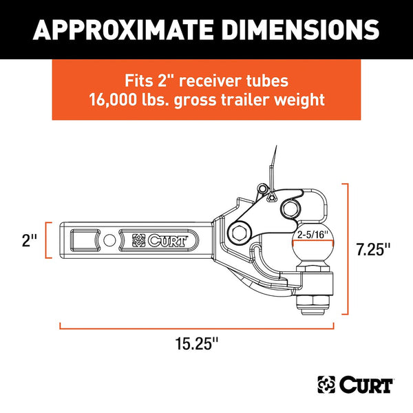 CURT Pintle Hook For 2 Inch Receiver (MPN: 48006)