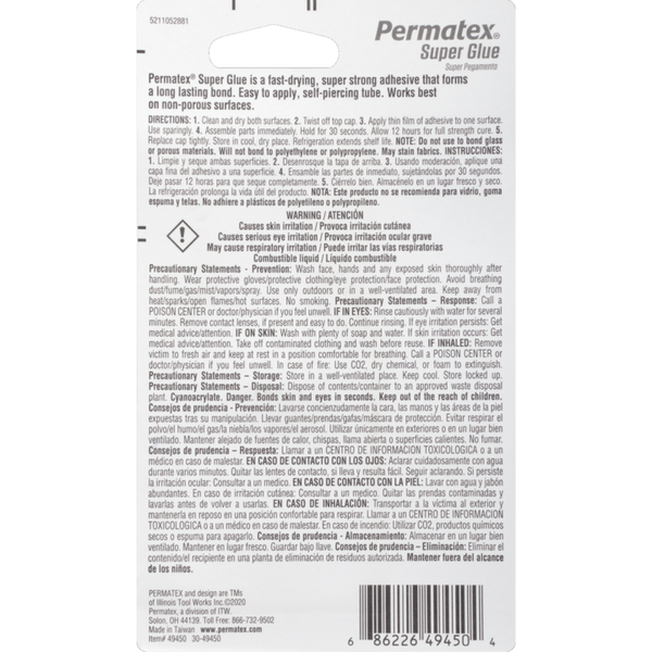 Permatex Super Glue Gel (MPN: 49450)