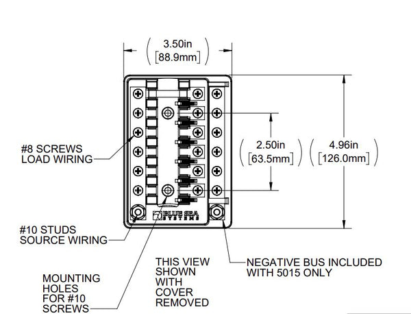 Blue Sea Fuse Block (MPN: 5015-BSS)