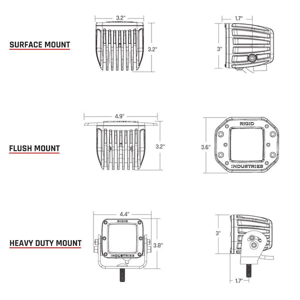Rigid D-Series Pro LED Driving Fog Light (MPN: 504713)