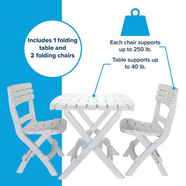 Camco Three-Piece Outdoor Folding Table And Chair Set (MPN: 51640)