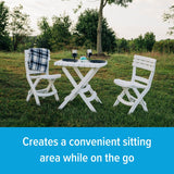 Camco Three-Piece Outdoor Folding Table And Chair Set (MPN: 51640)