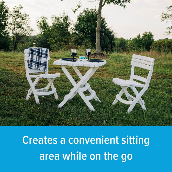 Camco Three-Piece Outdoor Folding Table And Chair Set (MPN: 51640)
