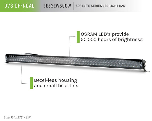 DV8 Offroad Elite Series Light Bar (MPN: BE52EW500W)