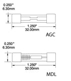 Blue Sea Glass Tube Fuse Set (MPN: 5232-BSS)