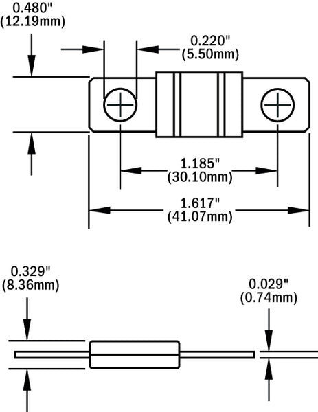 Blue Sea Bolt-On Fuse MIDI 150 Amps (MPN: 5258-BSS)