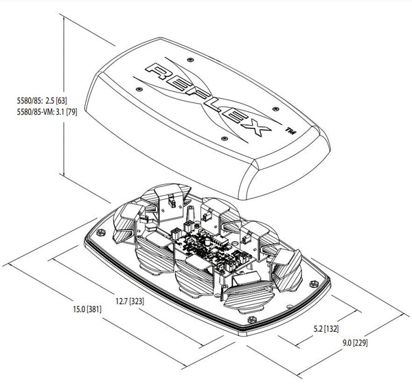 Ecco Electronic Mini Bar Warning Light (MPN: 5585CAB)