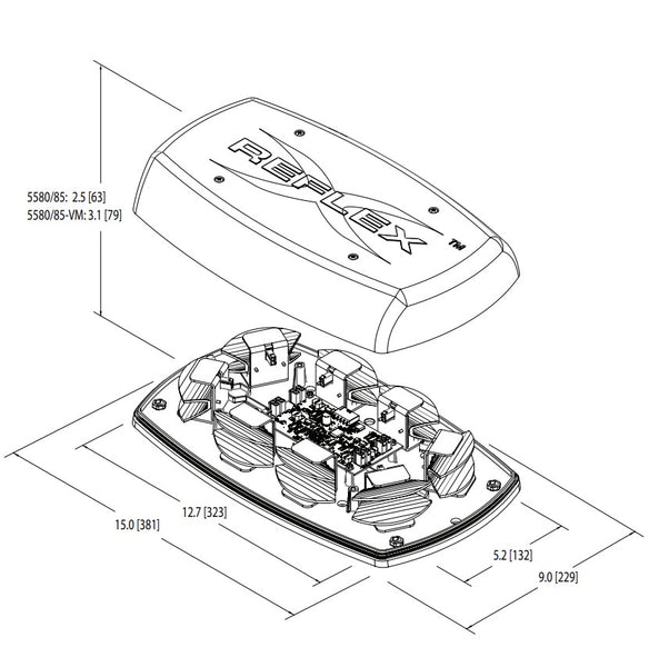 Ecco Electronic Warning Light (MPN: 5585CAC)