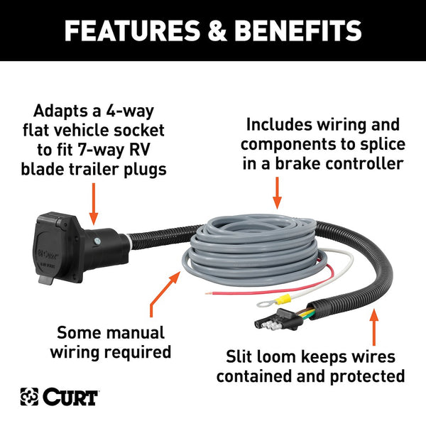 CURT Trailer Wiring Connector Adapter (MPN: 57186)