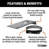 CURT Trailer Wiring Connector Mounting Bracket (MPN: 57202)