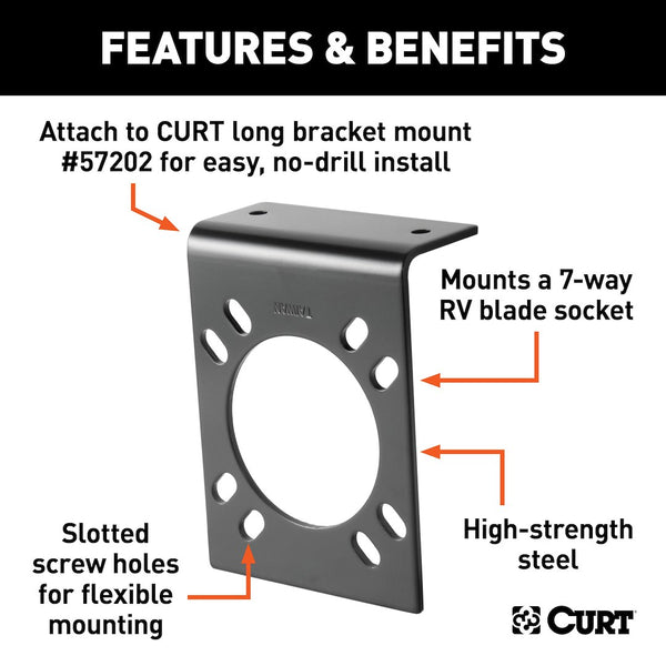 CURT Trailer Wiring Connector Mounting Bracket (MPN: 57205)