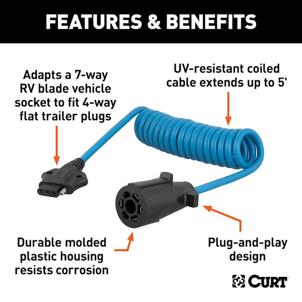 CURT Trailer Wiring Connector Adapter (MPN: 57271)