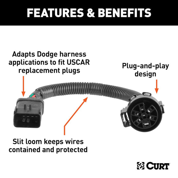 CURT Trailer Wiring Connector Adapter (MPN: 57300)