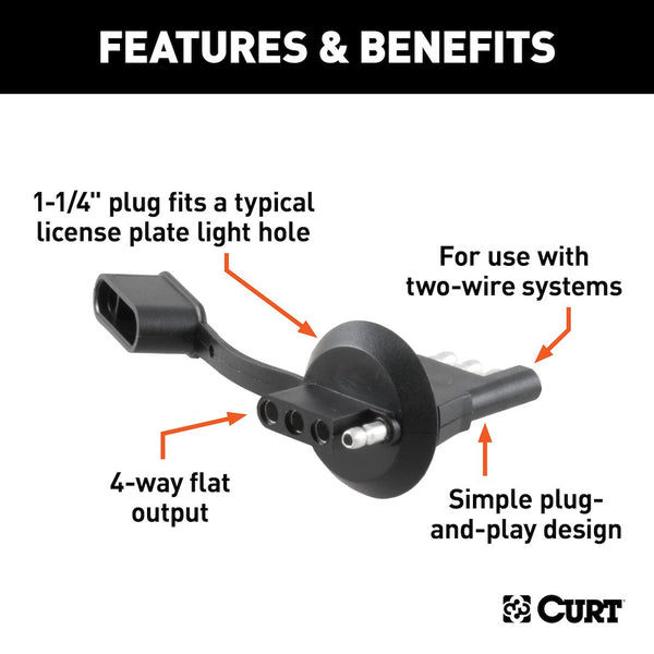 CURT Trailer Wiring Connector Adapter (MPN: 57404)