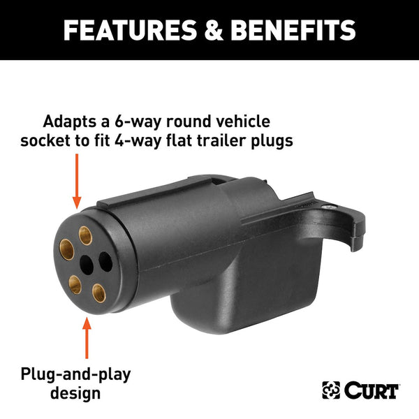 CURT Trailer Wiring Connector Adapter (MPN: 57620)