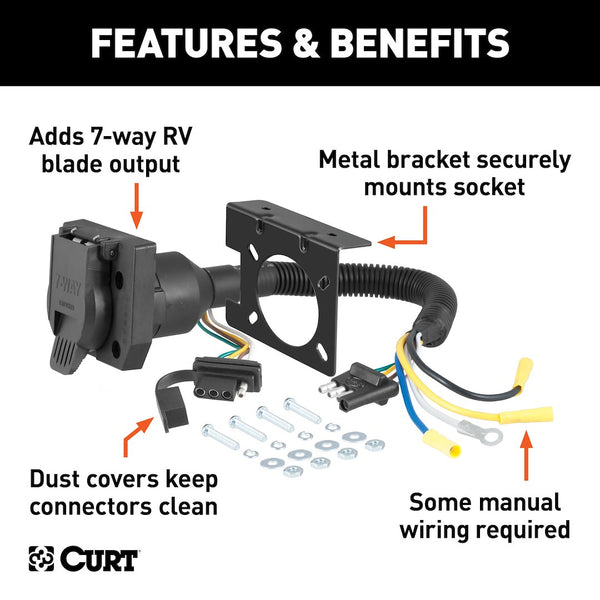 CURT Trailer Wiring Connector Adapter (MPN: 57672)