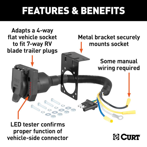 CURT Trailer Wiring Connector Adapter (MPN: 57676)