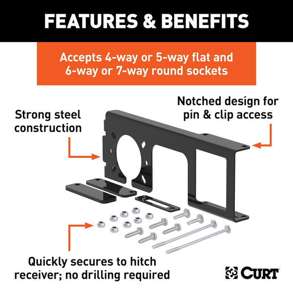 CURT Trailer Wiring Connector Mounting Bracket (MPN: 58000)