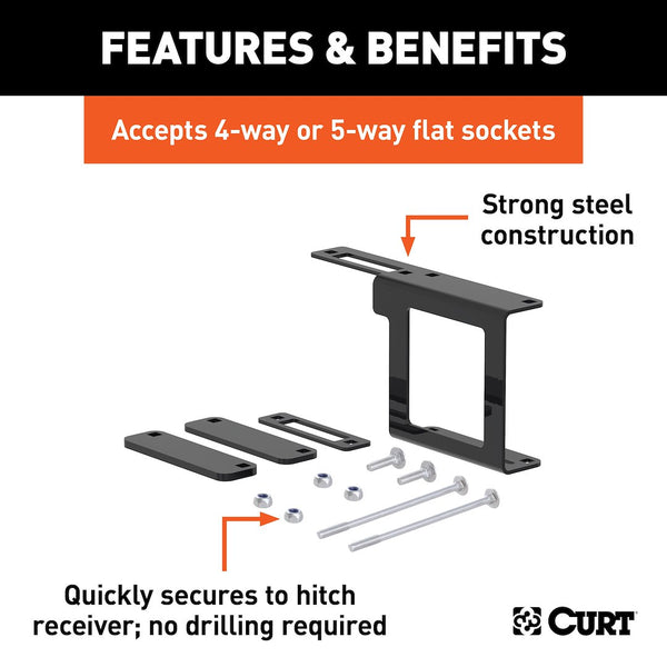 CURT Trailer Wiring Connector Mounting Bracket (MPN: 58001)