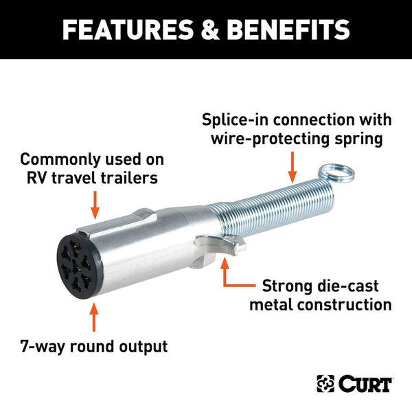 CURT 7-Way Round Trailer Wiring Connector (MPN: 58180)