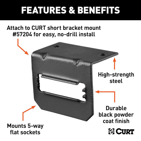 CURT Trailer Wiring Connector Mounting Bracket (MPN: 58303)