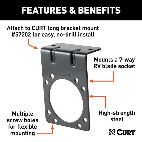 CURT Trailer Wiring Connector Mounting Bracket (MPN: 58510)
