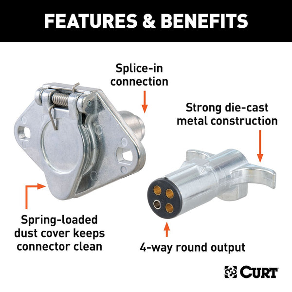 CURT Trailer Wiring Connector (MPN: 58671)