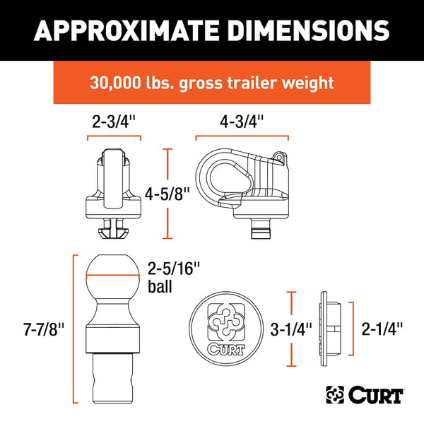 CURT Gooseneck Trailer Hitch Accessory Kit (MPN: 60692)