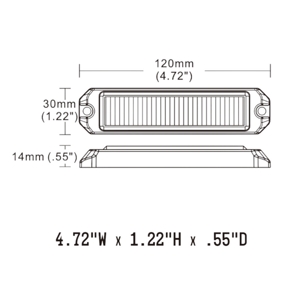 BUILTBRIGHT Work Bar Strobe 4 Slim (MPN: BB6110A)