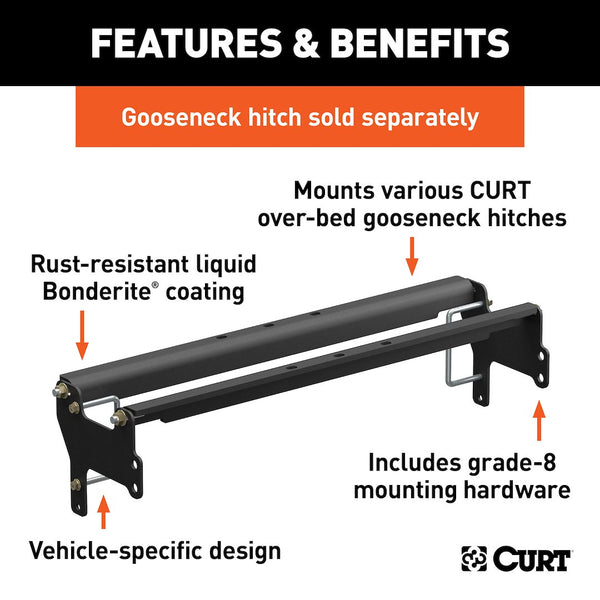 CURT Gooseneck Trailer Hitch Rail (MPN: 61341)