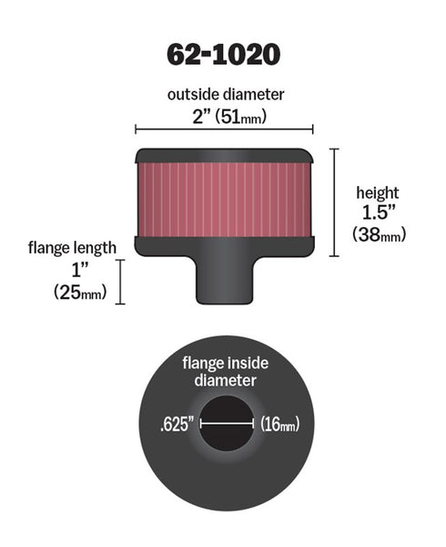 K&N Crankcase Breather Filter (MPN: 62-1020)