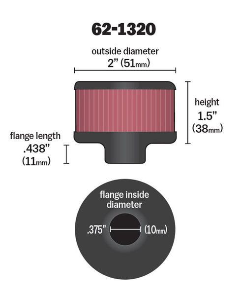 K&N Crankcase Breather Filter (MPN: 62-1320)