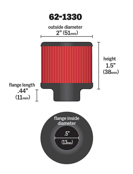 K&N Crankcase Breather Filter (MPN: 62-1330)