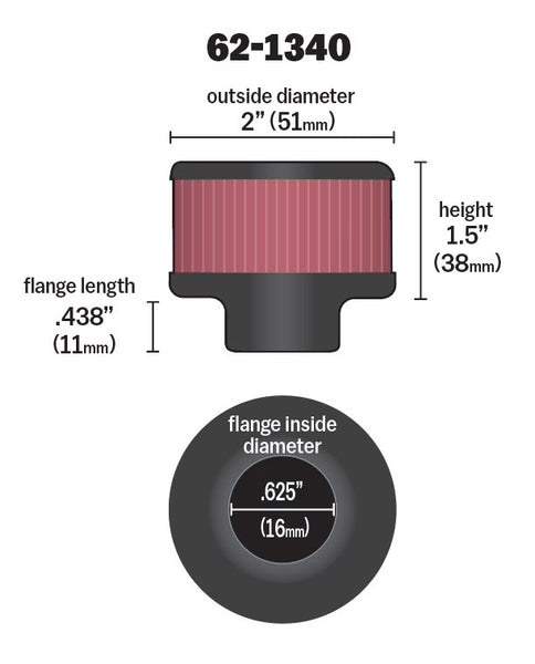 K&N Crankcase Breather Filter (MPN: 62-1340)