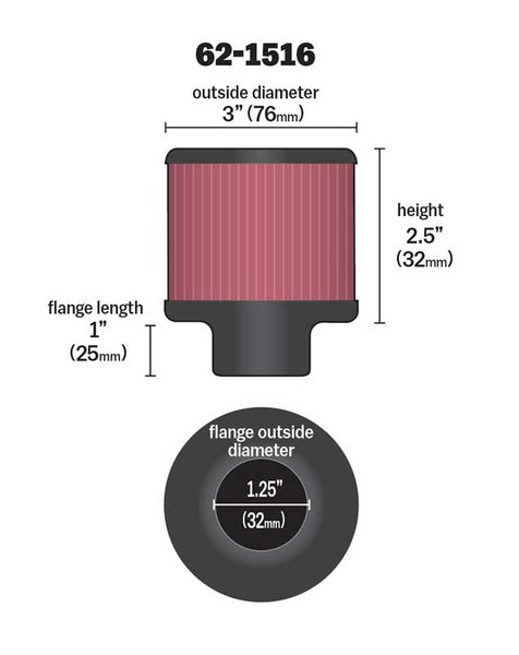 K&N Crankcase Breather Filter (MPN: 62-1516)