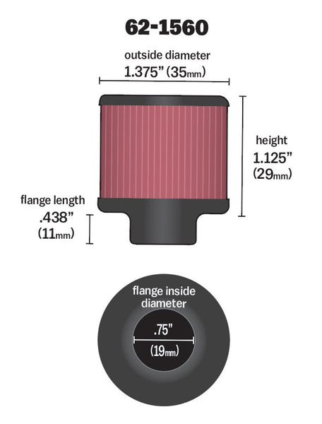 K&N Crankcase Breather Filter (MPN: 62-1560)