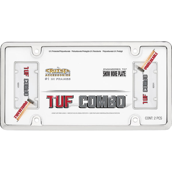 Cruiser Accessories Chrome Tuf Combo License Plate Frame (MPN: 62031)